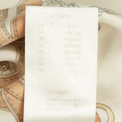 مملوكة مسبقًا Louis Vuitton Cream Belt Print Silk Blouse S