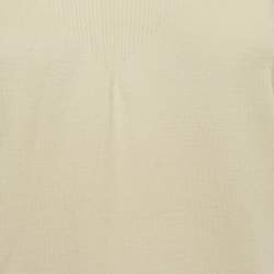 Pre Owned Louis Vuitton Cream Wool Flared Sleeve Top S