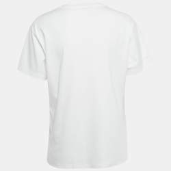 Pre Owned Louis Vuitton White Cotton Chain Detail T-Shirt L