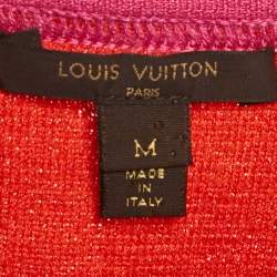Pre Owned Louis Vuitton Red/Purple Terry & Knit Mini Dress M