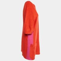 Pre Owned Louis Vuitton Red/Purple Terry & Knit Mini Dress M