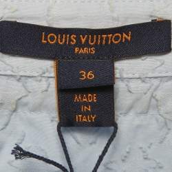 Pre Owned Louis Vuitton Blue Monogram Fil Coupe Cotton Ruche Tunic S