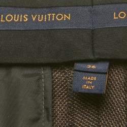 Pre Owned Louis Vuitton Brown Wool Straight Leg Trousers S