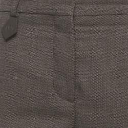 Pre Owned Louis Vuitton Brown Wool Straight Leg Trousers S