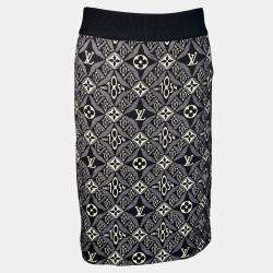 Pre Owned Louis Vuitton Black Monogram Skirt 1854 Retro Feel