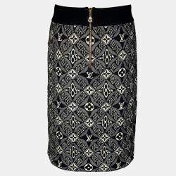 Pre Owned Louis Vuitton Black Monogram Skirt 1854 Retro Feel