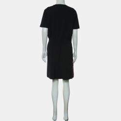 Pre Owned Louis Vuitton Red Cotton Silk Floral Printed Drawstring Dress