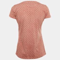 Pre Owned Louis Vuitton Pink Printed Jersey T-Shirt S