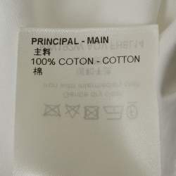 Pre Owned قميص لوي فيتون قطن أبيض نابض بشعار ماركة ملمس مقاس صغير (سمول)