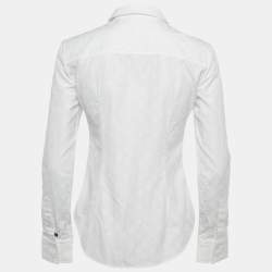 Pre Owned قميص لوي فيتون قطن أبيض نابض بشعار ماركة ملمس مقاس صغير (سمول)