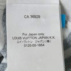 مملوكة مسبقًا تي شيرت لويس فيتون قطن أبيض بشعار منقوش عند الرقبة المقاس متوسط - ميديام