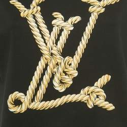 Pre Owned Louis Vuitton Black Nautical LV Cotton Crew Neck T-Shirt M