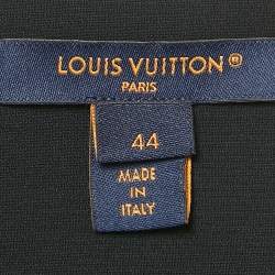 مملوكة مسبقًا تنورة لويس فويتون صوف أسود بتفاصيل أزرار مقاس وسط (ميديم)