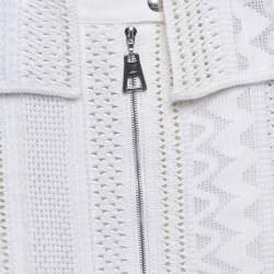 مملوكة مسبقًا Louis Vuitton White Patterned Cotton Blend Jacket & Skirt Set S 