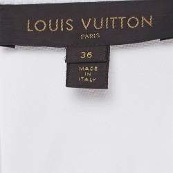 مملوكة مسبقًا Louis Vuitton White Patterned Cotton Blend Jacket & Skirt Set S 