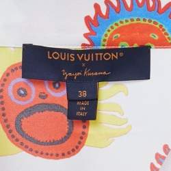 Pre Owned طقم بيجاما حرير بطباعة متعددة الألوان لويس فيتون ويايوي كوساما مقاس وسط/صغير