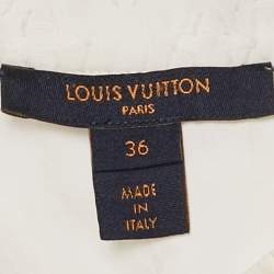 Pre Owned قميص لوي فيتون أبيض بمونوغرام فيل كوبيه ولمسات معدنية - صغير