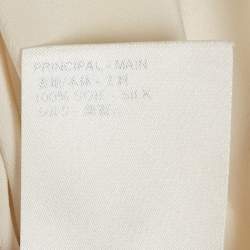 Pre Owned قميص لويس فيتون حرير متموج كريمي مقاس متوسط - ميديم