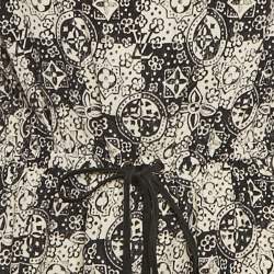 مملوكة مسبقًا فستان لوي فيتون جيرسيه وحرير أزرق كحلي مطبوع مونوغرامي M