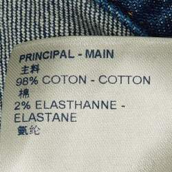 Pre Owned جاكيت قصير لوي فيتون دينيم أزرق كحلي بشعار التفاصيل مقاس صغير (سمول)