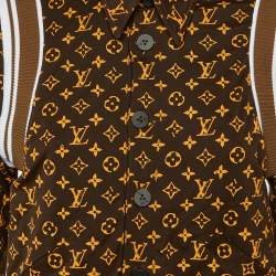 مملوكة مسبقًا جاكيت لوي فيتون بني/أسود مونوغرام كريب وحياكة قابل للعكس مقاس وسط