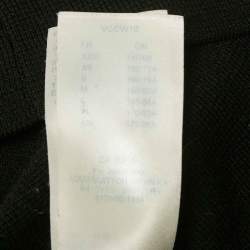 Pre Owned Louis Vuitton Black Wool Knit Contrast Sleeve Polo T-Shirt S