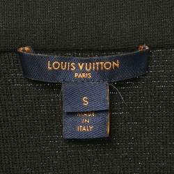 Pre Owned Louis Vuitton Black Wool Knit Contrast Sleeve Polo T-Shirt S