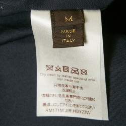 مملوكة مسبقًا Louis Vuitton Navy Blue Suede & Cotton Knit Jacket M