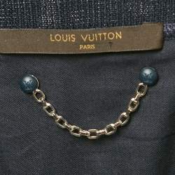 مملوكة مسبقًا Louis Vuitton Navy Blue Suede & Cotton Knit Jacket M