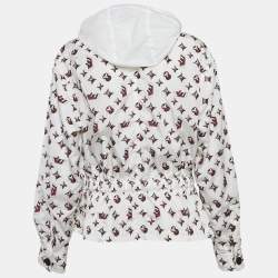 Pre Owned Louis Vuitton White Monogram Print Nylon Detachable Hood Wind Breaker M 