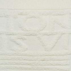 Pre Owned تنورة لوي فيتون بحياكة ثلاثية الأبعاد بشعار مميز لون كريم مقاس صغير (سمول)