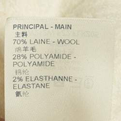 Pre Owned تنورة لوي فيتون بحياكة ثلاثية الأبعاد بشعار مميز لون كريم مقاس صغير (سمول)