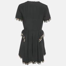 مملوكة مسبقًا فستان لويس فيتون دانتيل حرير أسود صغير المقاس