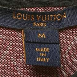 Pre Owned Louis Vuitton Red Patterned Knit Mini Skirt M 