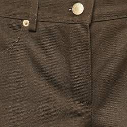 مملوكة مسبقًا بنطلون جينز لوي فيتون دنيم بني مطوي كبير محيط الخصر 32 بوصة