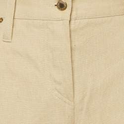 مملوكة مسبقًا Louis Vuitton Beige Cotton & Linen Blend Braided Detail Trousers L
