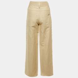 مملوكة مسبقًا Louis Vuitton Beige Cotton & Linen Blend Braided Detail Trousers L