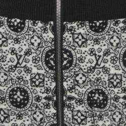 Pre Owned فستان لوي فيتون أحادي اللون نسيج مضلع من الصوف مصغر مقاس متوسط