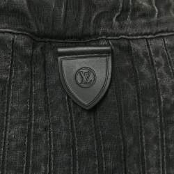 Pre Owned تنورة لوي فيتون جينز رمادي متسعة قصيرة بحجم متوسط