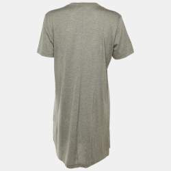 مملوكة مسبقًا Louis Vuitton Grey Logo Patch Embellished Detail Cotton T-Shirt XL