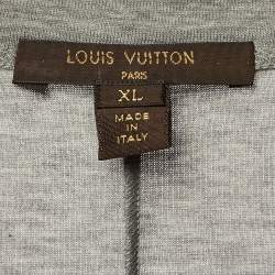 مملوكة مسبقًا Louis Vuitton Grey Logo Patch Embellished Detail Cotton T-Shirt XL