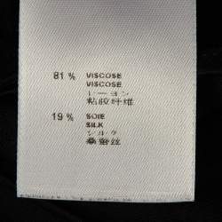 Pre Owned توب لوي فيتون أسود بنمط قلب كريب هالتر مقاس متوسط (ميديم)