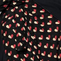 Pre Owned توب لوي فيتون أسود بنمط قلب كريب هالتر مقاس متوسط (ميديم)