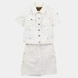مملوكة مسبقًا Louis Vuitton Setup Suit Jacket Skirt White IT 34