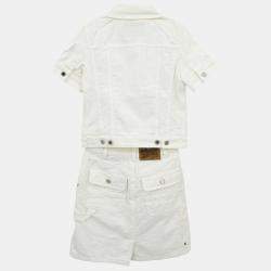 مملوكة مسبقًا Louis Vuitton Setup Suit Jacket Skirt White IT 34