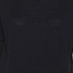 مملوكة مسبقًا بلوزة لوي فيتون صوف كحلي ياقة قابلة للفصل صغيرة