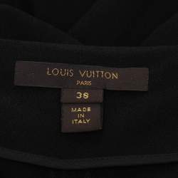 Pre Owned فستان لوي فيتون كريب حزام تونك بنفسجي/أسود مقاس وسط - ميديم