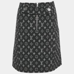 Pre Owned Louis Vuitton Black Monogram Martin Girl Mini Skirt S