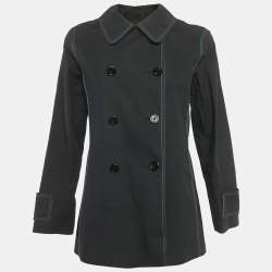 Pre Owned Louis Vuitton Black Cotton Trench Coat M
