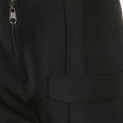 Pre Owned بنطلون لوي فيتون أسود ممزوج بالصوف واسع الساق مقاس متوسط (ميديوم)